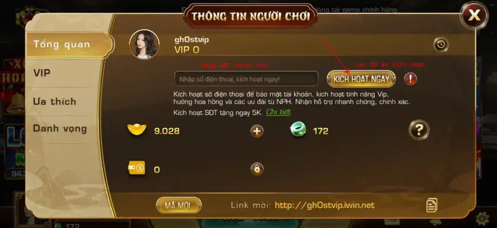 Đăng ký tài khoản IWIN